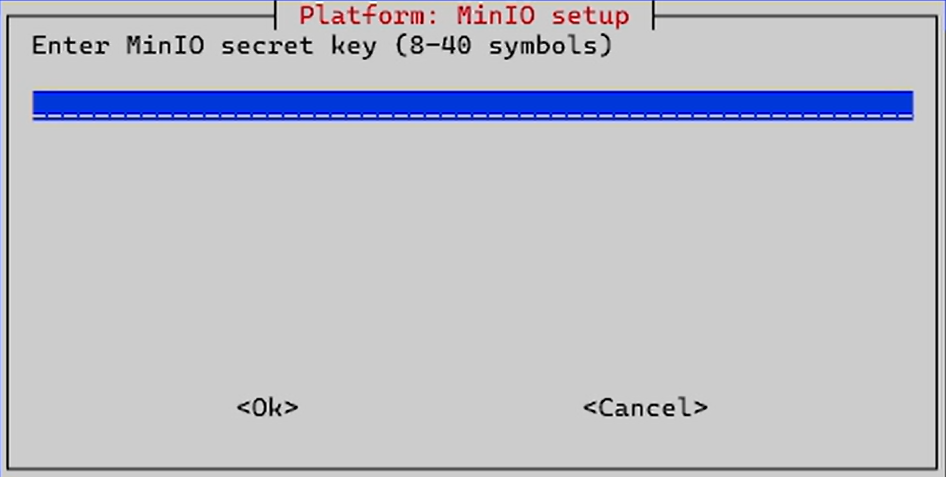 install minio setup secret key