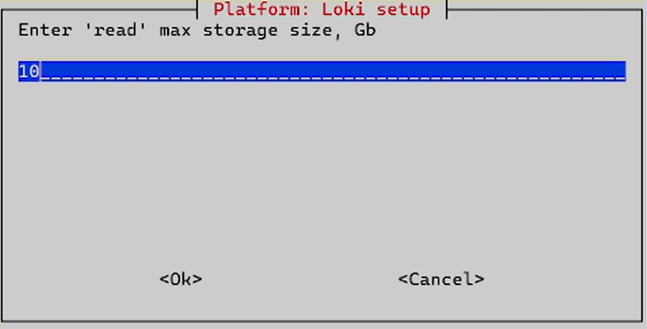 install loki setup read storage
