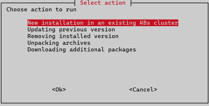 install select action