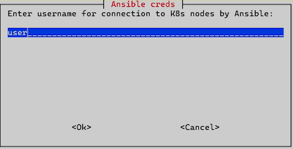 install ansible creds username