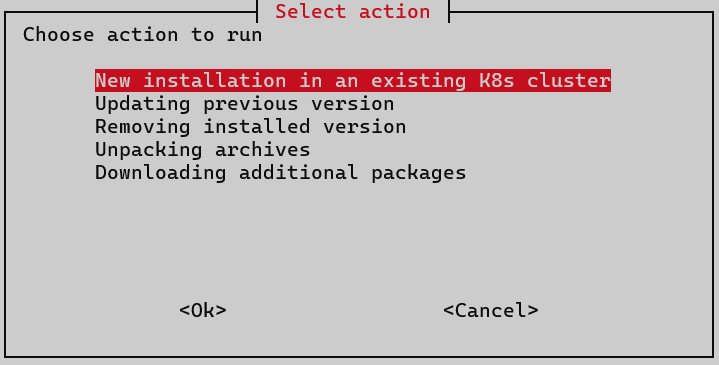 satellite install select action