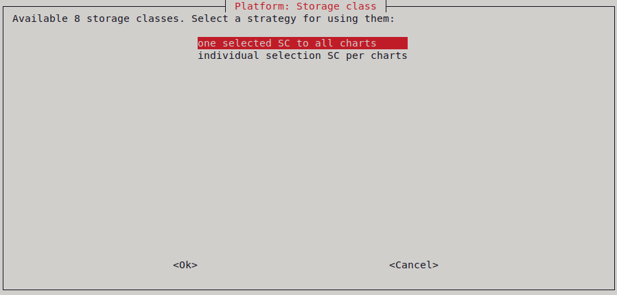 install storage class setup