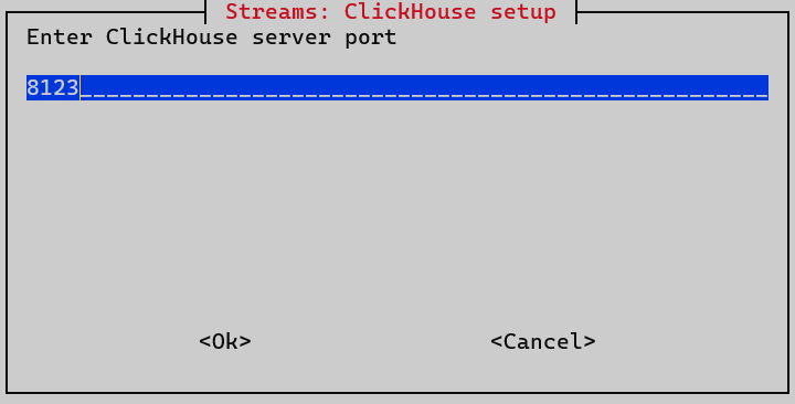 install streams clickhouse http port