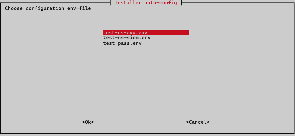 select env file