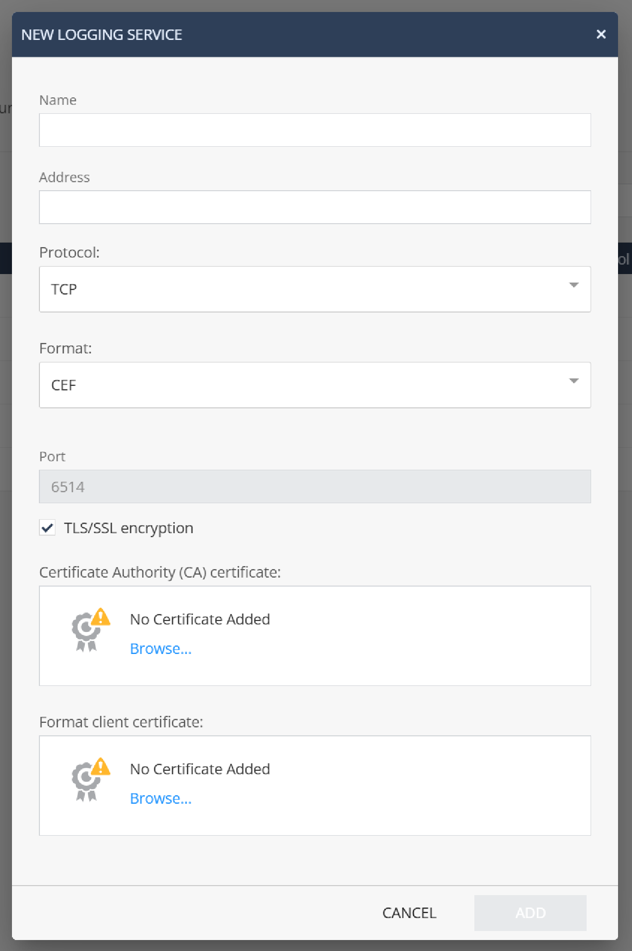checkpoint harmony syslog export