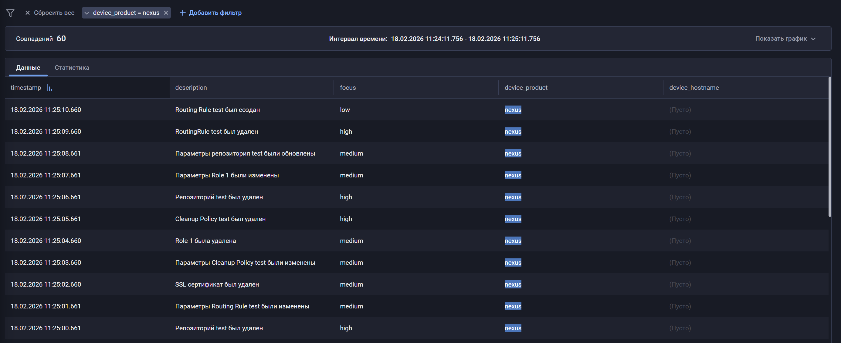 sonatype nexus repository events search