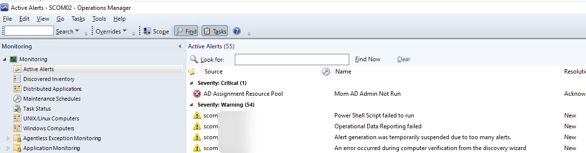 ms scom alerts