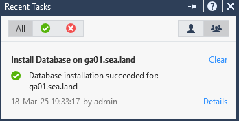 check point gaia install database