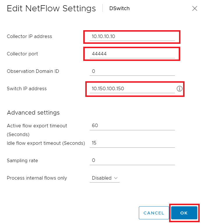 netflow settings