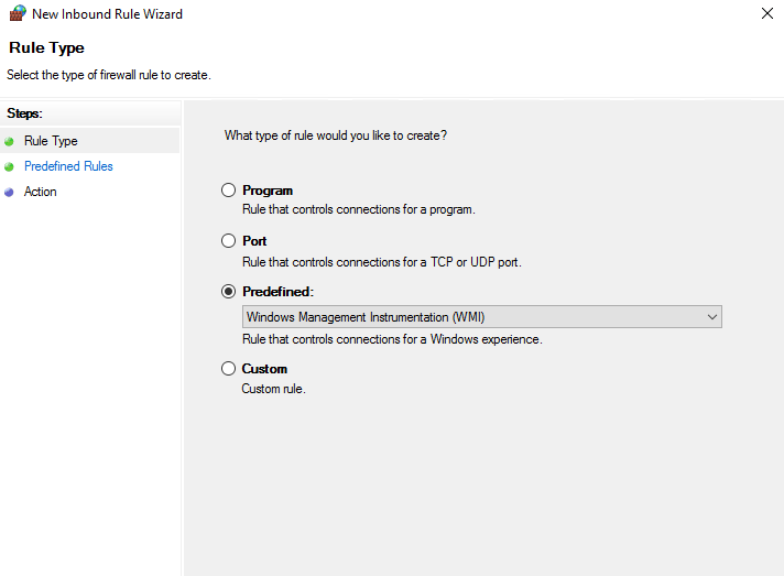 microsoft wmi firewall enable