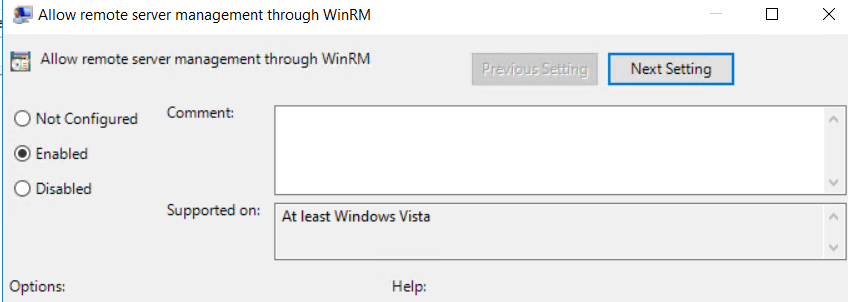 wec allowed remote management