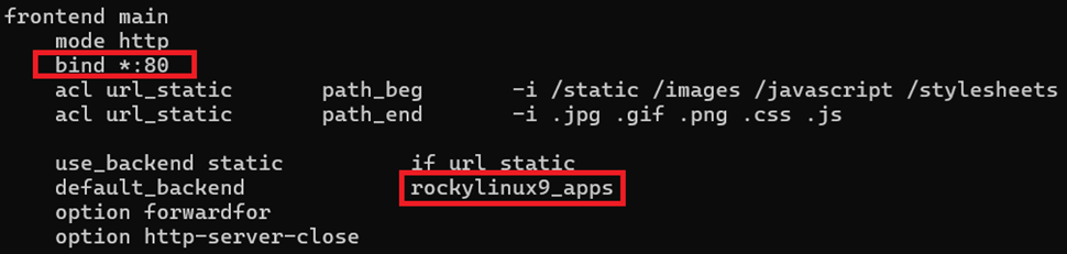haproxy logging frontend setup
