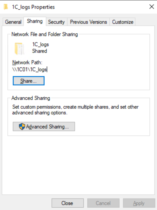 1c enterprise folder