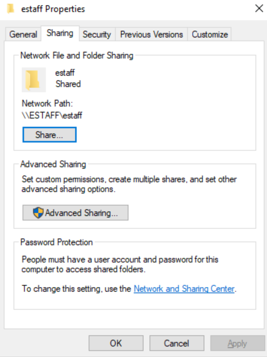 estaff folder