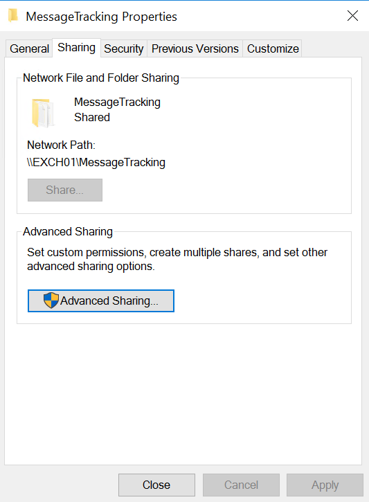 microsoft exchange sharing