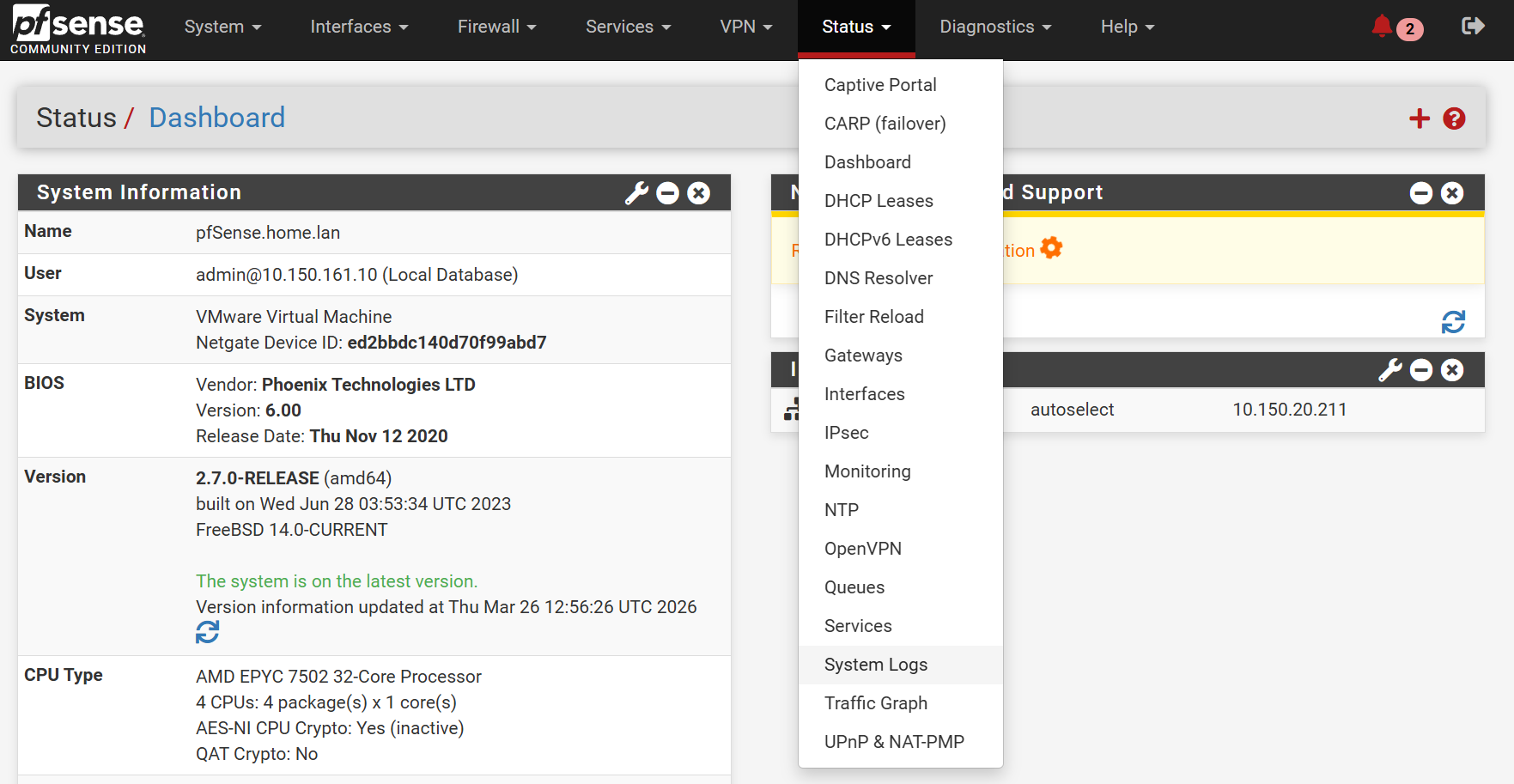 netgate pfsense systemlog