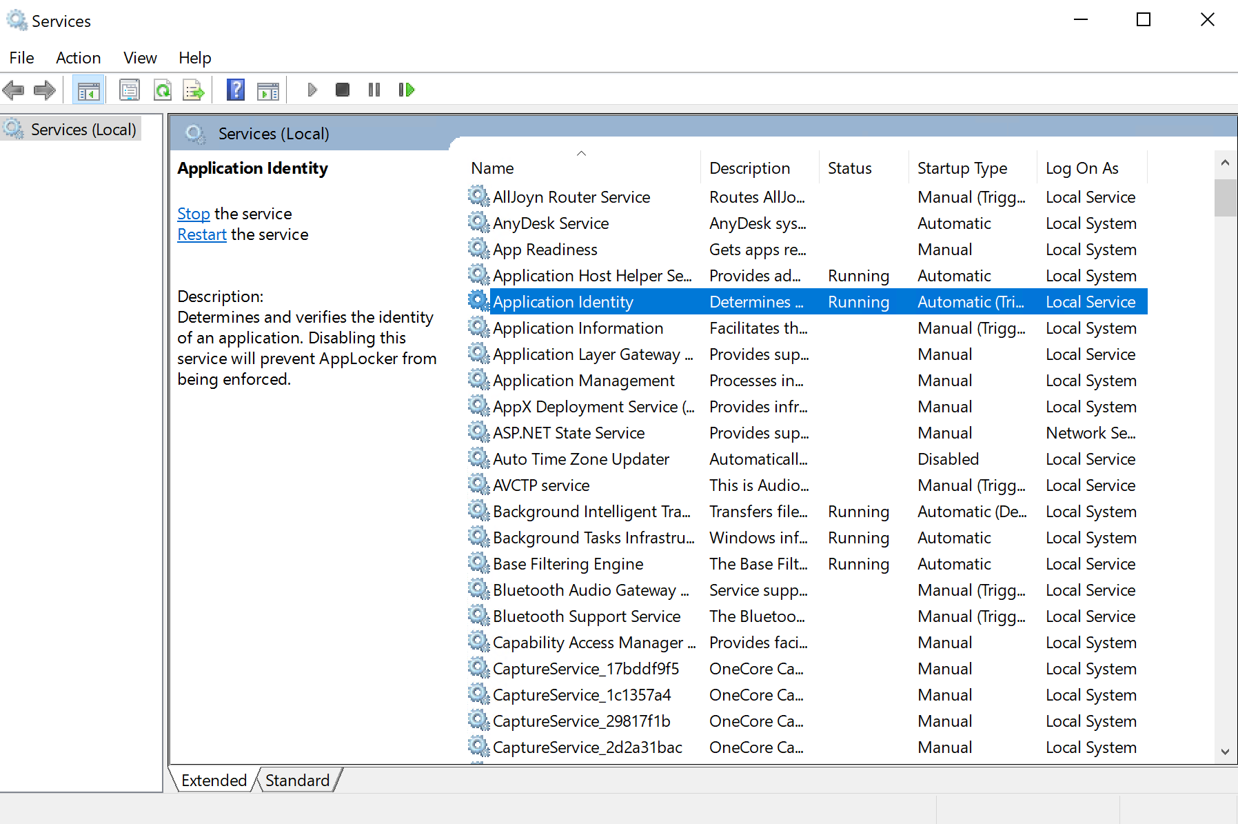 microsoft windows applocker services