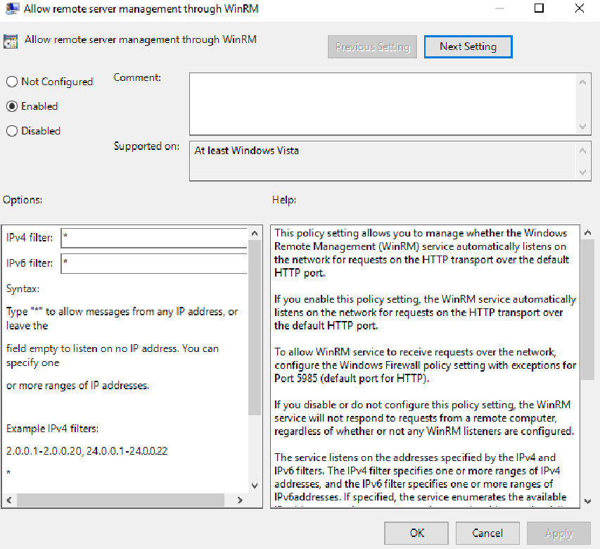 microsoft winrm params configure