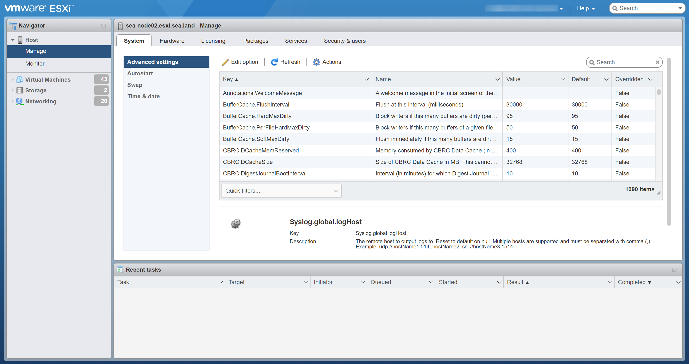 vmware esxi syslog