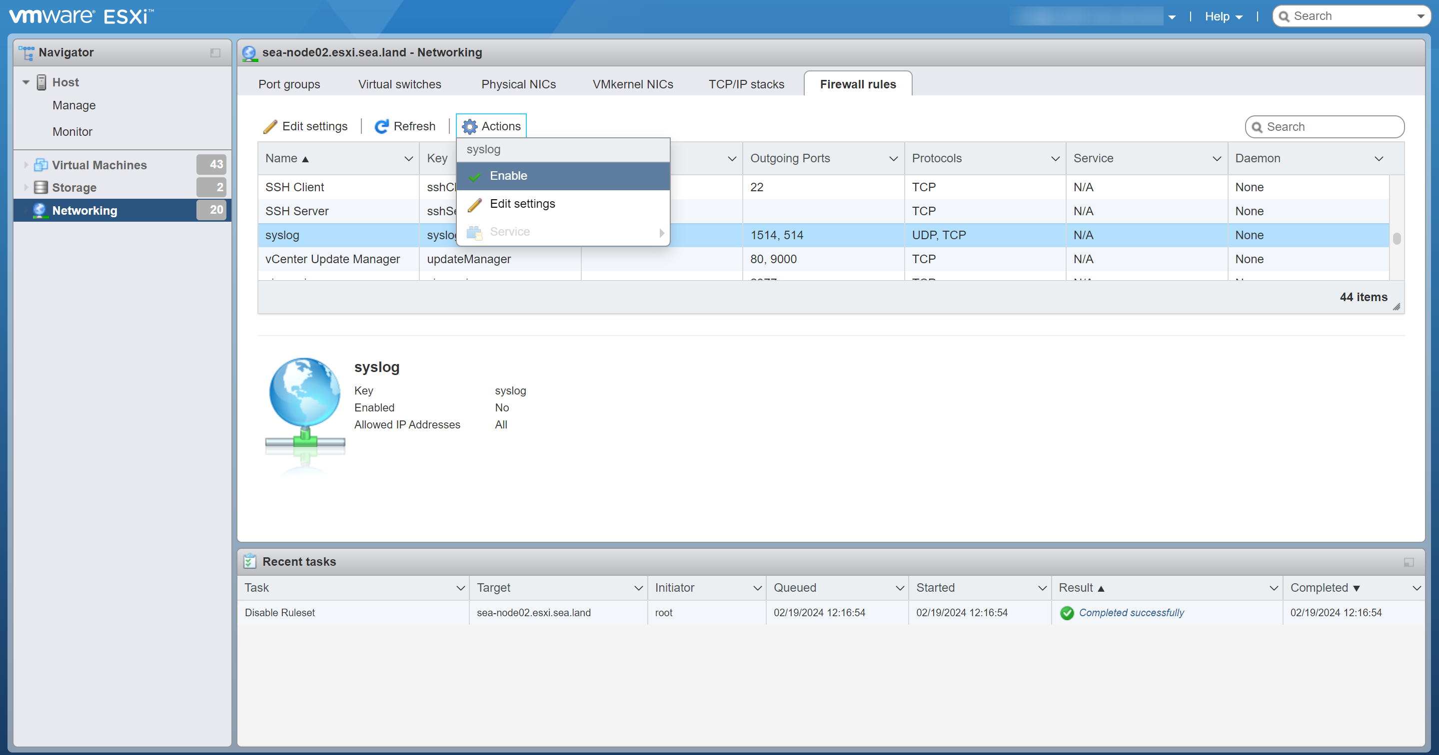 vmware esxi Networking