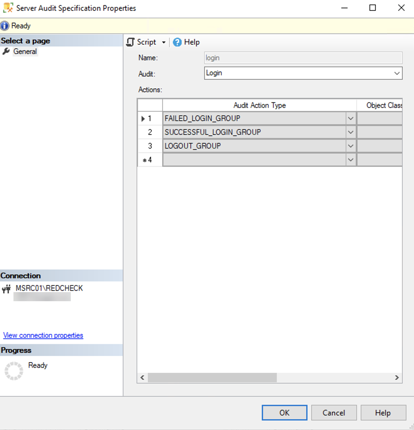 microsoft sql server audit spec