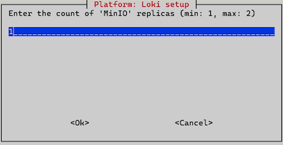 install loki setup minio replicas