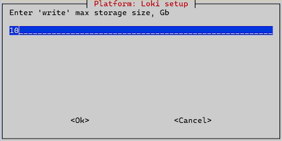 install loki setup write storage