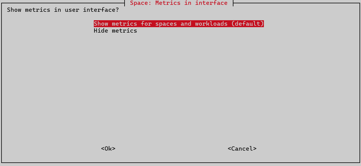 show metrics in ui